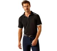 ARIAT Bandera Mens Team 1/4 Zip Polo Shirt - Black