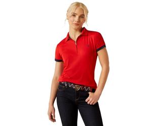Ariat Bandera Womens Team 1/4 Zip Polo Shirt - Weg Red