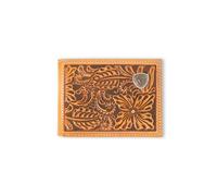 ARIAT Bifold Floral Embossed Logo Wallet, Nutmeg, Nutmeg