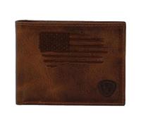 Ariat Bifold Wallet Distressed USA Flag, Brown