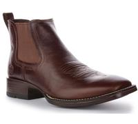 ARIAT Ariat Booker Ultra Men's Square Toe Western Boot P-tab Ankle Boots (Brown, UK 6.5)