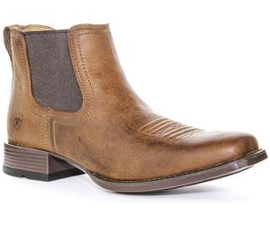 Ariat Booker Ultra Square Toe Short Western Mens Boots Brown UK 7 - 12