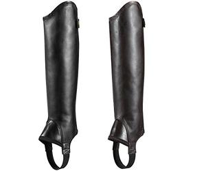 ARIAT Concord Chaps Smooth Black - Easy Stretch - Unisex - Durable unlined half chaps in premium full-grain leather Chap Size - M