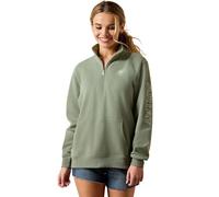 ARIAT Foundation Logo Womens 1/2 Zip Sweatshirt - Sea Spray
