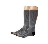 ARIAT High Performance Crew Tek Breathable Poly Blend Work Boot Sock, 2-Pair Pack, Grey, Large