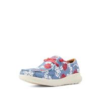 ARIAT Womens Hilo Stretch Slip On Flats Casual - Black, Red White and Blue Pareau Prin, 5 UK
