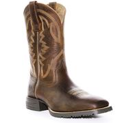 Ariat Hybrid Ranchwrk Waterproof Mid Calf Mens Boots In Brown Blue UK 7 - 12
