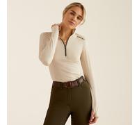 Ariat Ladies Cheviot 1/4 Zip Longsleeve Baselayer - Womens Horse Riding Base Layer Tops - Cream Print - Size: UK16 (L)