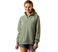 Ariat Ladies Foundation Logo 1/2 Zip Sweatshirt - Green - Size: X UK 8-10 (S)