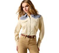Ariat Ladies Horseshoe Western Snap Shirt - Beige - Size: UK18 (XL)