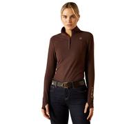 Ariat Ladies Lowell 3.0 1/4 Zip Baselayer - Womens Horse Riding Base Layer Tops - Brown - Size: UK16 (L)