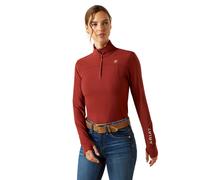 Ariat Ladies Lowell 3.0 1/4 Zip Baselayer - Womens Horse Riding Base Layer Tops - Red - Size: UK 8-10 (S)