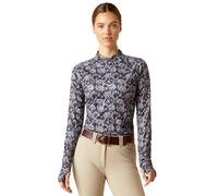 Ariat Ladies Lowell Wrap Long Sleeve Baselayer - Womens Horse Riding Base Layer Tops - Navy Floral - Size: UK 12-14 (M)