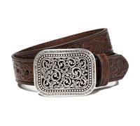 ARIAT Women's Rhinestones Embossed Leather Belt, Brown, Medium