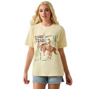 Ariat Ladies Rodeo Star Boyfriend T-Shirt - Cream - Size: UK18 (XL)
