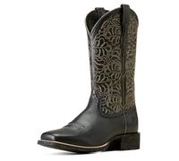ARIAT Women's Round Up Remuda Western Boot, Black Deertan, 6.5 UK