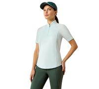 Ariat Ladies Soquel 1/4 Zip Short Sleeve Base Layer - Womens Horse Riding Base Layer Tops - Light Green - Size: UK 8-10 (S)