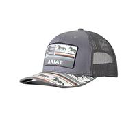 ARIAT Ladies Stripes Horse American Flag Grey Cap, Grey