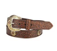 Ariat Ladies Sunflower Concho Belt Brown Leather, Brown, S