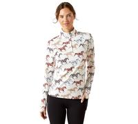 ARIAT Lowell 3.0 Womens 1/4 Zip Long Sleeve Baselayer - Painted Ponies Print