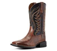 ARIAT Men's Amos Western Boot, Hand Stained Red-brown/Black, 10.5 Wide