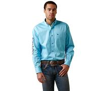 ARIAT Men's Ariat Black Team Logo Classic Fit, Cenote Aqua, XL