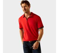 Men's Bandera 1/4 Zip Short Sleeved Polo Shirt, Red L