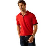ARIAT Men's Bandera Team 1/4 Zip Polo, Weg Red, Medium