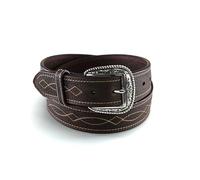 ARIAT Men's Wave Diamond Stitch Center Belt, Brown, 40
