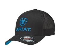 Ariat Men's Black Blue Half Mesh Hat, Black, L-XL