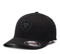 ARIAT Men's Black Flexfit Shield Logo Cap