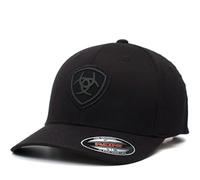 Ariat Men's Black Flexfit Shield Logo Cap, Small-Medium, Black