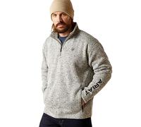 ARIAT Men's Caldwell Logo 1/4 Zip Sweater, Nulla Heather, XL