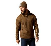 Ariat Men's Caldwell Logo 1/4 Zip Sweater Sweatshirt, Dark Brown Heather, XXL