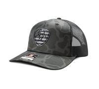 ARIAT Men's Camo American Flag Shield Logo Trucker Cap