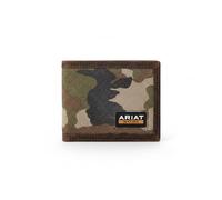 ARIAT Men's Camo Suede Work Bifold Wallet, RFID Blocking, Leather Trim, Multicolor