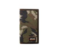 ARIAT Men's Camo Suede Work Rodeo Wallet, RFID Blocking, Leather Trim, Multicolor