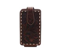 Ariat Men's Cell Phone Case Tooled Wallet Brown One Size