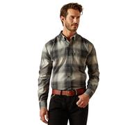 ARIAT Men's Clement Shirt, Grey Ombre Plaid, Medium