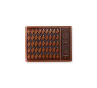 ARIAT Men's Diamond Embossed Bifold Wallet with Removable Pass Case, Leather, Brown