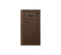 ARIAT Men's Diamond Plate Work Rodeo Wallet, RFID Blocking, Embossed Leather, Medium Brown