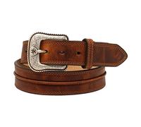 Ariat Men's Distressed Leather Western Belt, Distressed Brown, 50 (46-48" waist)