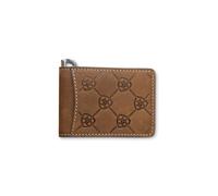 ARIAT Men's Embossed Repeating Shield Leather Money Clip Wallet
