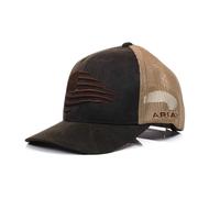 ariat Men's Embroidered Flag Snapback Cap, Brown