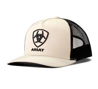 Ariat Mens Embroidered Logo Khaki and Brown Cap