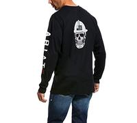 ARIAT Men's Flame Resistant Roughneck Skull Long Sleeved Shirt Work Utility Tee, Black, Large