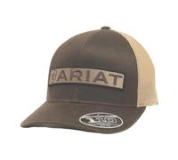 ARIAT Men's Flex Fit 110 Long Logo Brown Cap, Brown, 0-8