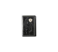 ARIAT Men's Floral Embossed Shield Concho Leather Trifold Wallet