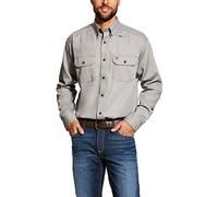 ARIAT - Mens Fr Solid Work Woven Shirt, X-Large x Tall, Silver Fox