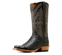 ARIAT Men's Futurity Done Right Exotic Ostrich Western Boot Square Toe - 10047083, Black, 9